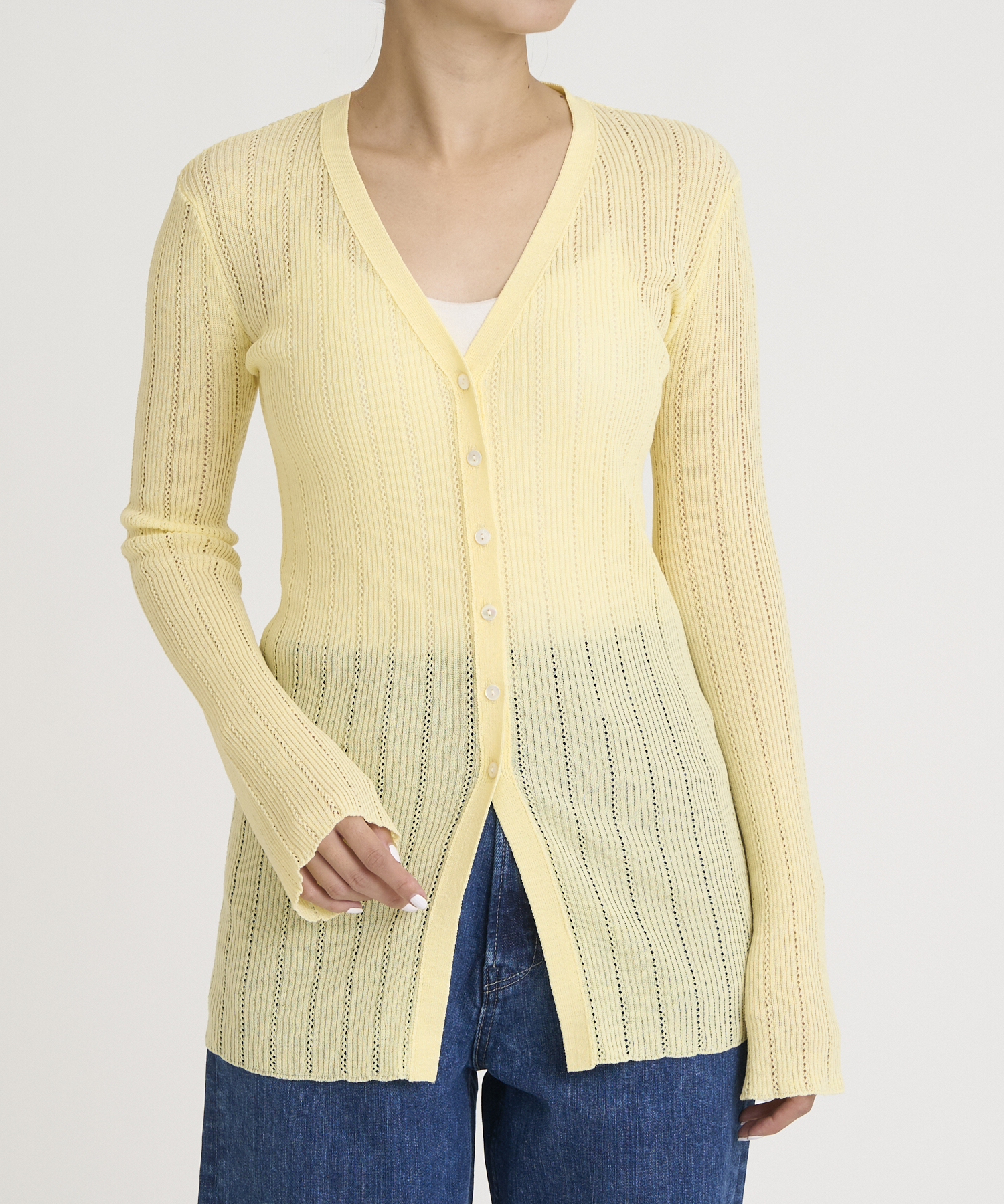 アイレットリブカーディガン